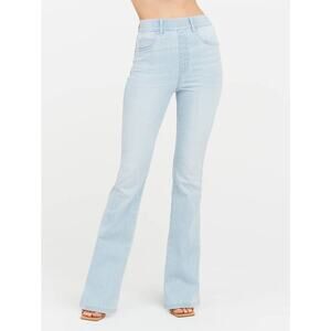 SPANX Light Wash Blue Flare Jeans - High-Rise Wide Leg